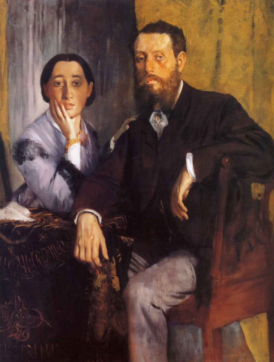 Edmond and Thérèse Morbilli by Edgar Degas — hand-painted portrait oil painting reproduction on canvas