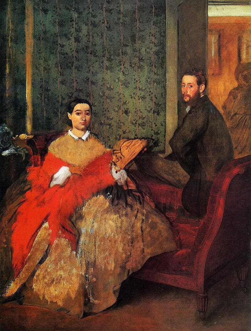 Edmondo and Therese Morbilli by Edgar Degas — hand-painted portrait oil painting reproduction on canvas