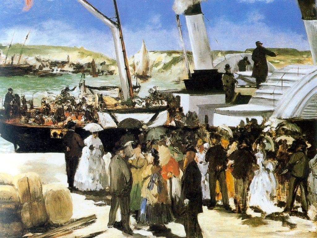 The Departure Of The Folkestone Boat by Edouard Manet — hand-painted landscape oil painting reproduction on canvas