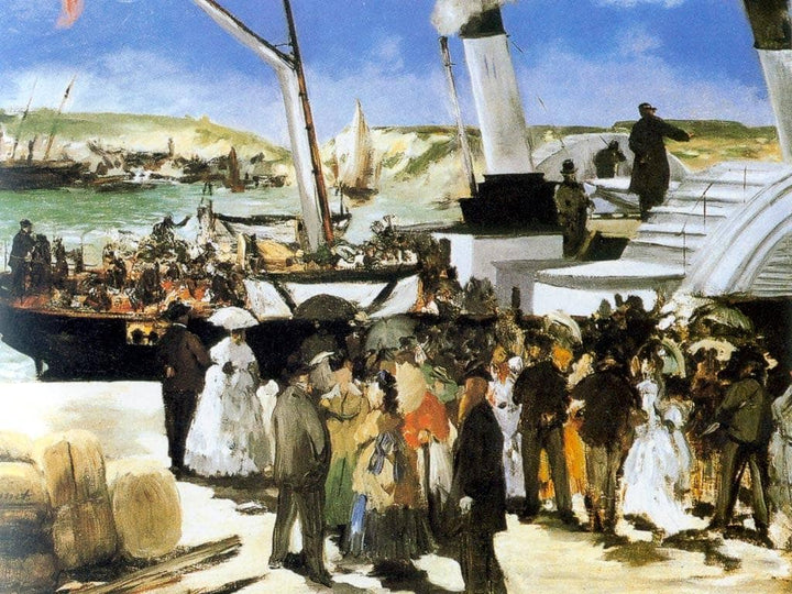 The Departure Of The Folkestone Boat by Edouard Manet — hand-painted landscape oil painting reproduction on canvas