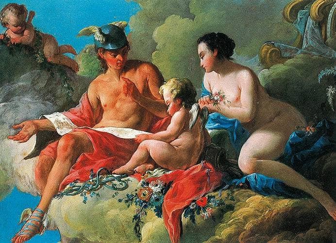 Education of Cupid by Charles-Andre van Loo (Carle van Loo) — hand-painted cultural oil painting reproduction on canvas