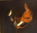 Education of the Virgin by Georges de la Tour — female oil painting wall art, Tenebrism