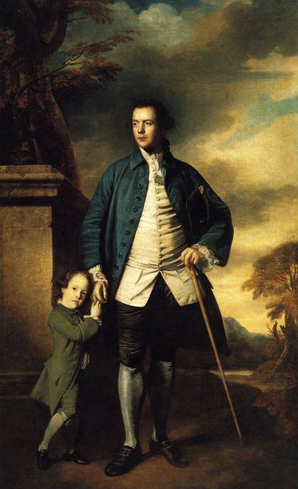 Edward Morant and His Son John by Joshua Reynolds, hand-painted portrait oil painting reproduction on canvas