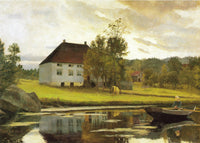 Efter Solnedgang by Kitty Lange Kielland — hand-painted landscape oil painting reproduction on canvas