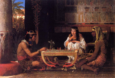 Egyptian Chess Players in home office