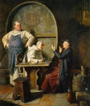 Ein Guter Jahrgang by Eduard von Grützner — group oil painting wall art, Romanticism