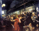 Election Night by John French Sloan — group oil painting wall art, Realism