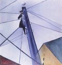 Electrician by Oleksandr Bogomazov — shapes oil painting wall art, Cubo Futurism