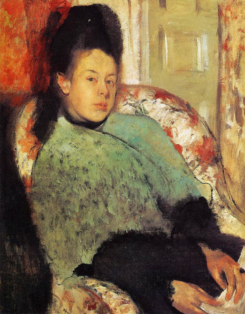 Elena Carafa by Edgar Degas — hand-painted portrait oil painting reproduction on canvas