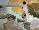 Elena in cove, San Vicente at Majorca by Joaquín Sorolla — hand-painted seascapes oil painting reproduction on canvas