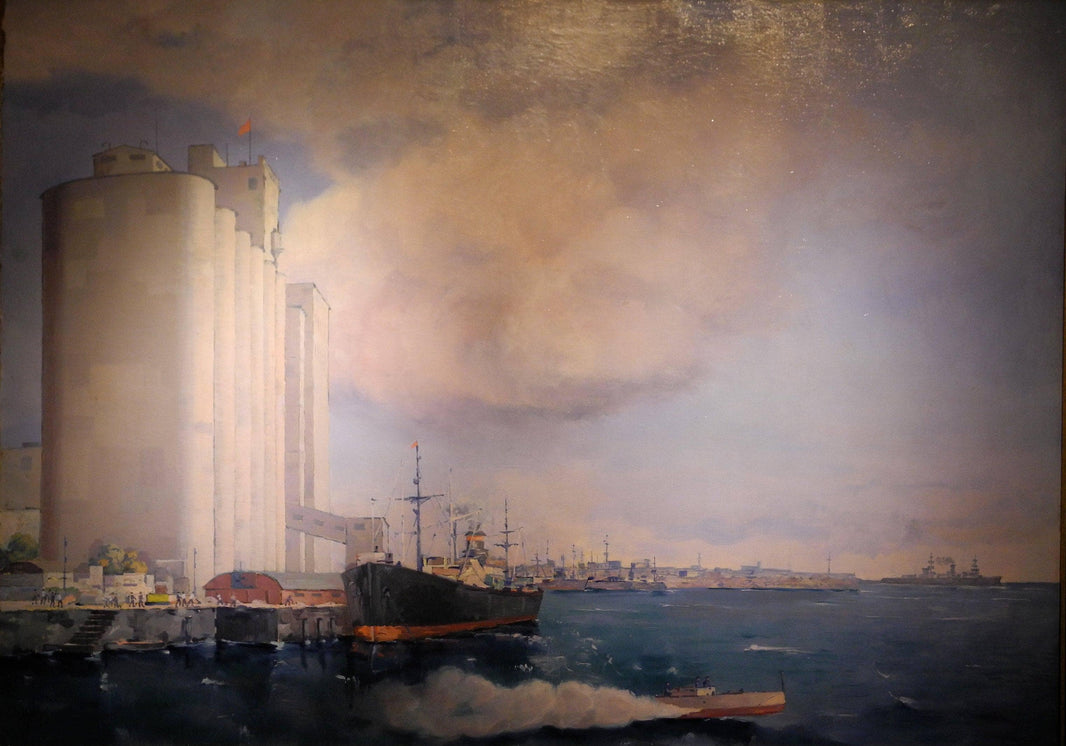 Elevator in Poti by David Kakabadze — hand-painted landscape oil painting reproduction on canvas