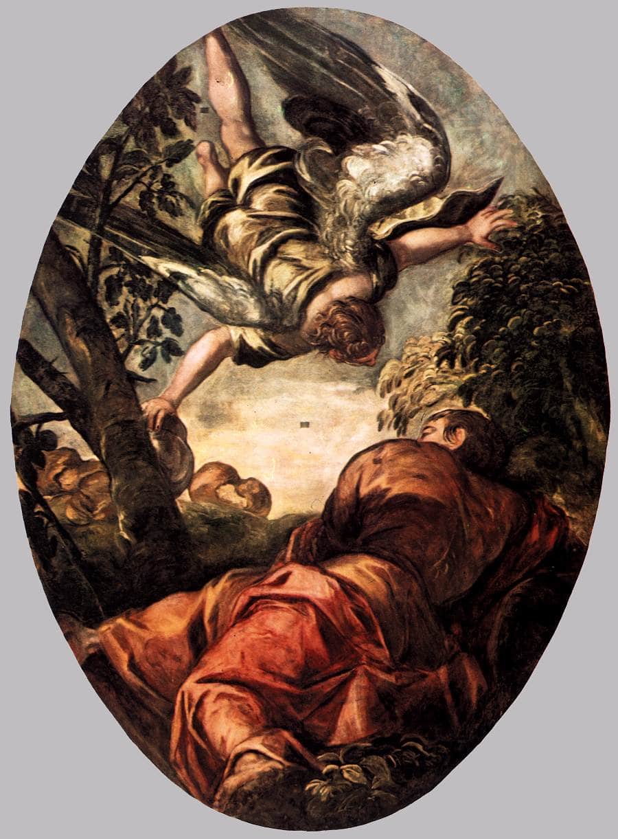 Elijah Fed by the Angel - Tintoretto