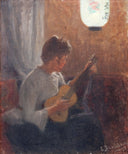 Musikstund by Elin Danielson-Gambogi — male oil painting wall art, Realism