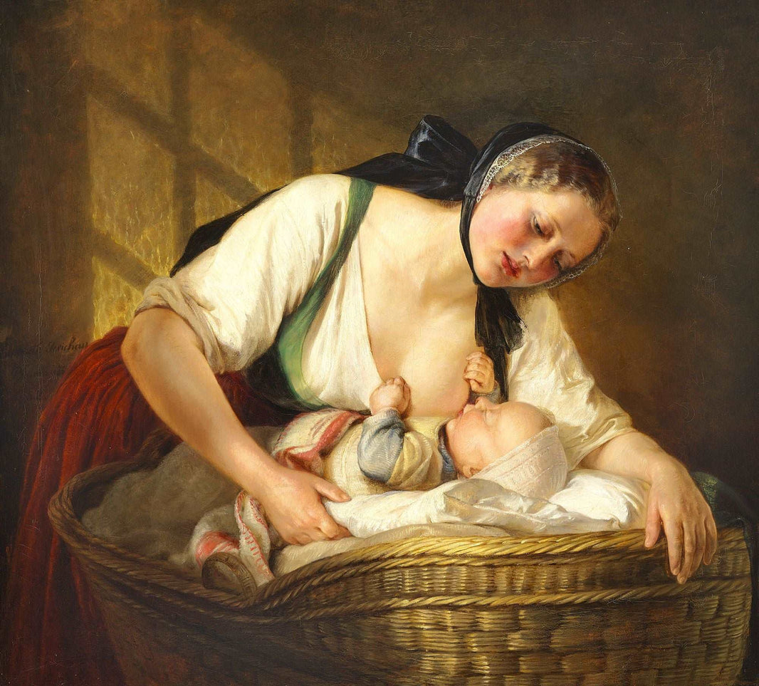 A mother with her child by Elisabeth Jerichau-Baumann, hand-painted portrait oil painting reproduction on canvas