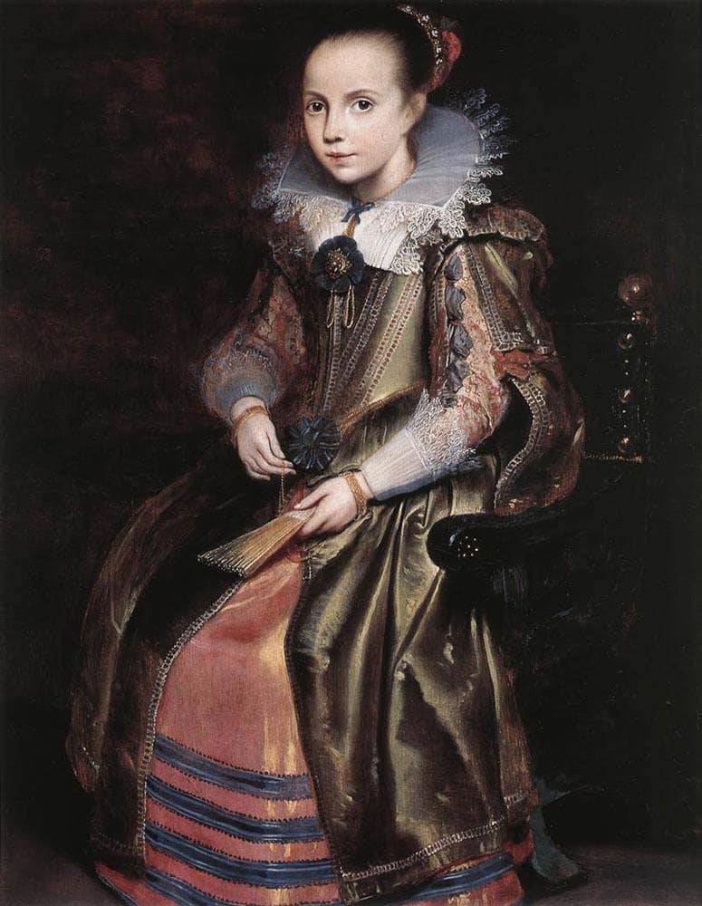Elisabeth (or Cornelia) Vekemans as a Young Girl by Cornelis de Vos — hand-painted portrait oil painting reproduction on canvas