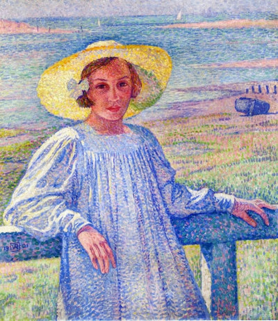 Elisaeth van Rysselberghe in a Straw Hat in master bedroom