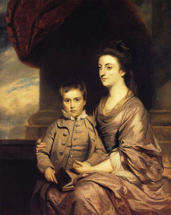 Elizabeth, Countess of Pembroke and Her Son by Joshua Reynolds, hand-painted portrait oil painting reproduction on canvas