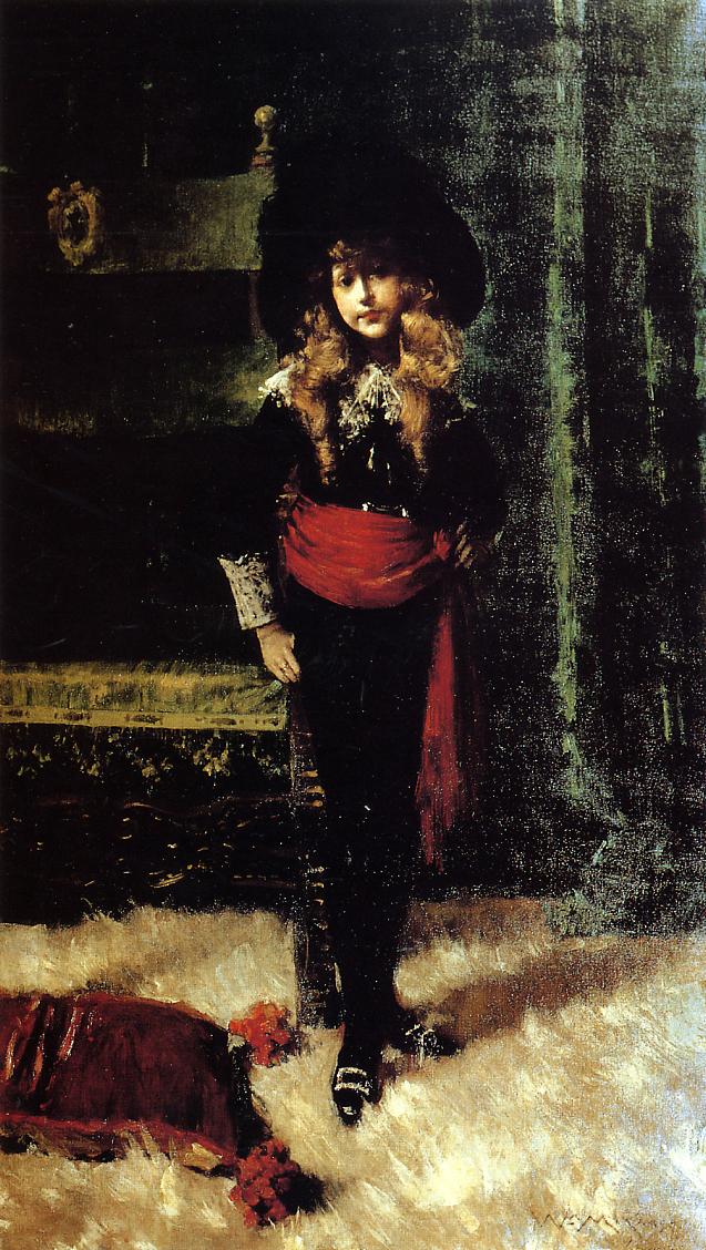 Elsie Leslie Lyde as Little Lord Fauntleroy by William Merritt Chase — hand-painted portrait oil painting reproduction on canvas