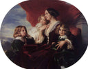 Elzbieta Branicka, Countess Krasinka and her Children by Franz Xaver Winterhalter — hand-painted portrait oil painting reproduction on canvas