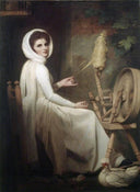 Emma Hart as The Spinstress by George Romney — hand-painted cultural oil painting reproduction on canvas