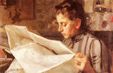 Emma Zorn, reading by Anders Zorn — hand-painted portrait oil painting reproduction on canvas