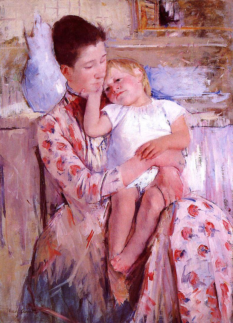 Emmie and Her Child by Mary Cassatt, hand-painted portrait oil painting reproduction on canvas