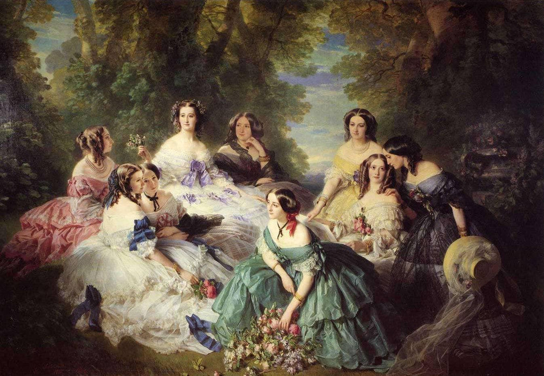 Empress Eugenie, Surrounded by her Ladies-in-Waiting by Franz Xaver Winterhalter — hand-painted cultural oil painting reproduction on canvas