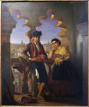 En el balcón de la Giralda by George Henry Hall — group oil painting wall art