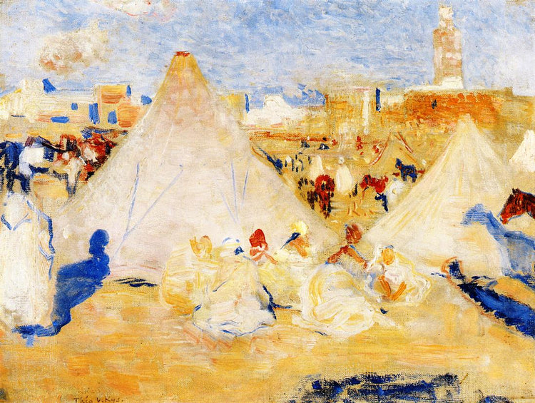 Encampment near a Moroccan Village - Theo van Rysselberghe