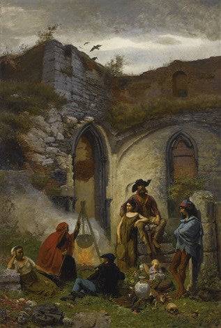 Encampment of Bohemians, In The Ruins of the Abbey of Saint Bavo (Ghent) - Jules Breton