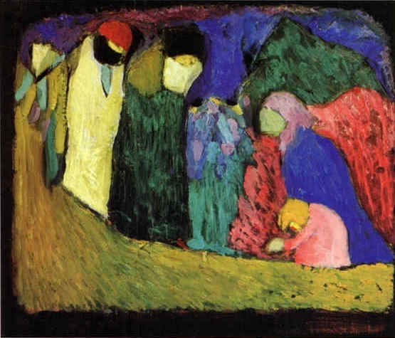 Encounter by Wassily Kandinsky — hand-painted abstract oil painting reproduction on canvas