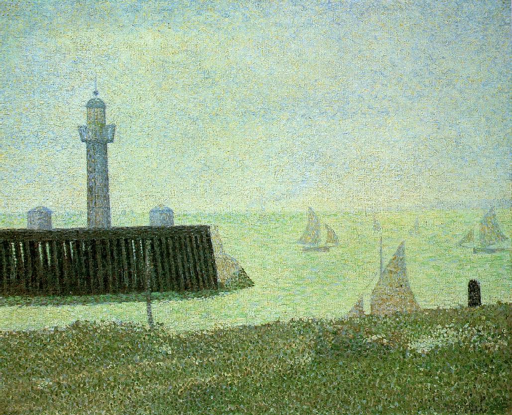 End of the Jetty, Honfleur by Georges Seurat — hand-painted landscape oil painting reproduction on canvas