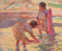 Children At La Berrada by Nasreddine Dinet — beach oil painting wall art, Orientalism