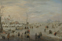 Enjoying the Ice by Hendrick Avercamp — hand-painted landscape oil painting reproduction on canvas