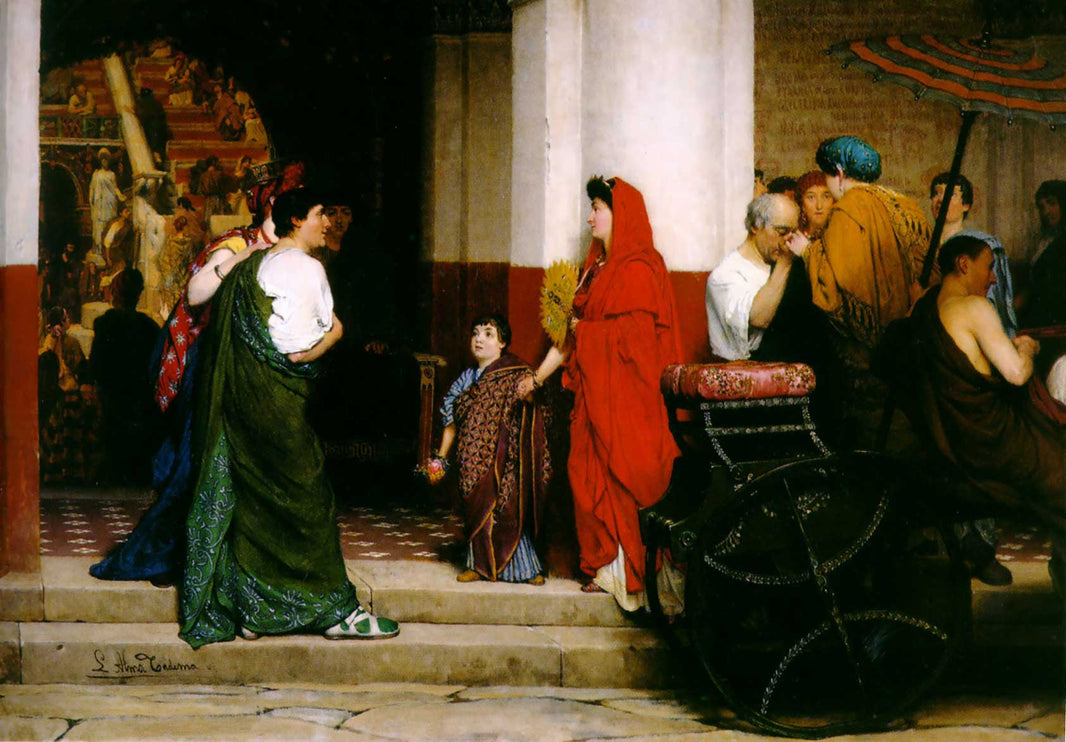 Entrance to a Roman Theatre by Sir Lawrence Alma-Tadema — hand-painted cultural oil painting reproduction on canvas