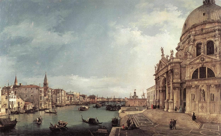 Entrance to the Grand Canal: Looking East by Canaletto — hand-painted architectural oil painting reproduction on canvas