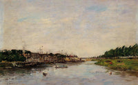 Entrance to the Port of Saint-Valery-sur-Somme by Eugene Boudin — hand-painted landscape oil painting reproduction on canvas