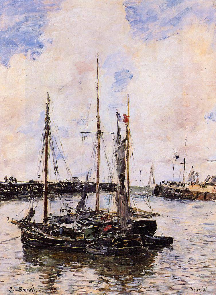 Entrance to the Port of Trouville - Eugene Boudin