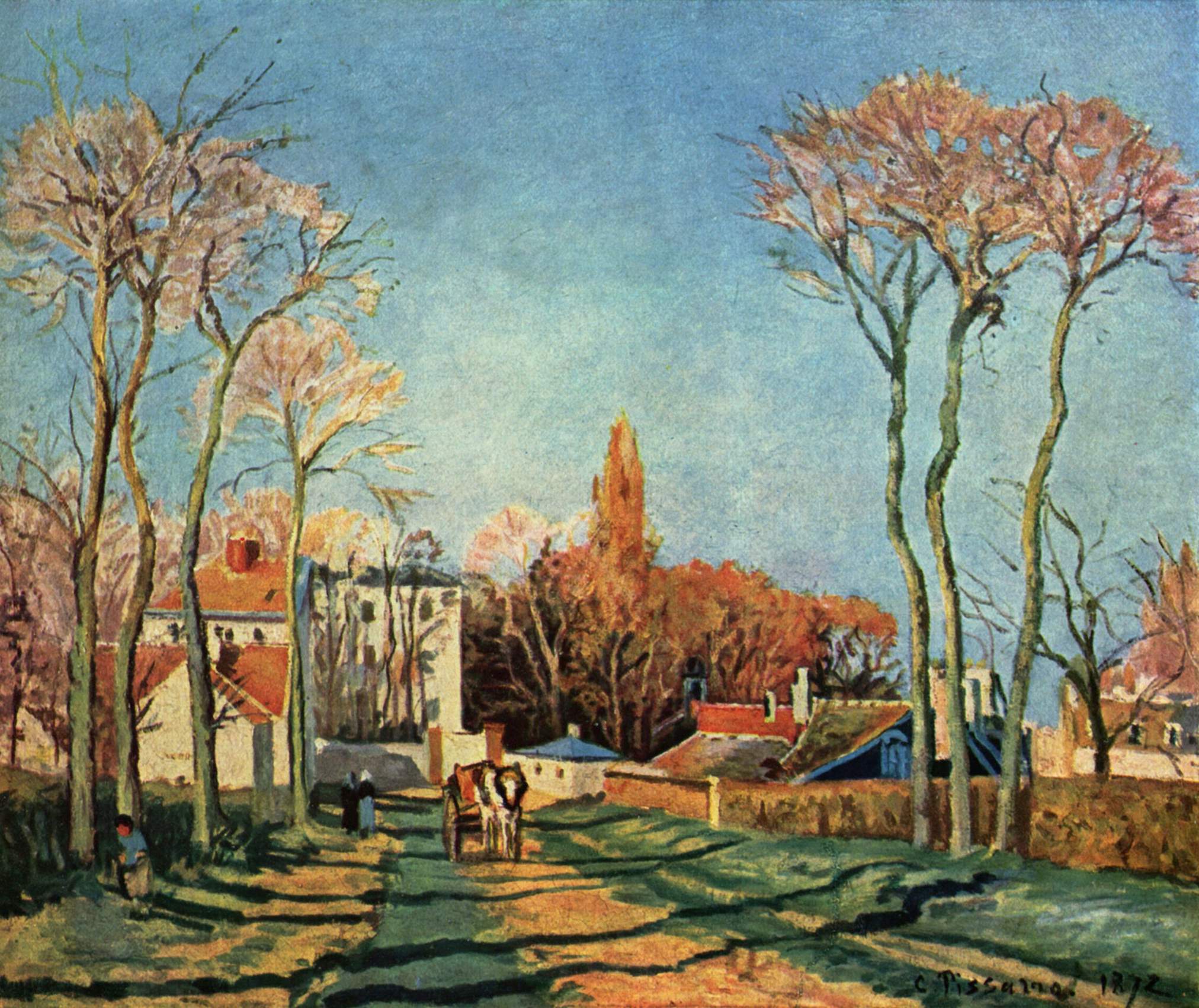 Entrance to the Village of Voisins, Yvelines - Camille Pissarro