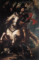 Equestrian Portrait of Giancarlo Doria by Peter Paul Rubens — male oil painting wall art, Baroque
