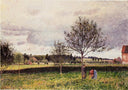 Eragny Landscape, Le Pre by Camille Pissarro — rural oil painting wall art, Impressionism