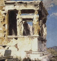 Erechtheion. The portico of caryatids. by Vasily Polenov — hand-painted architectural oil painting reproduction on canvas