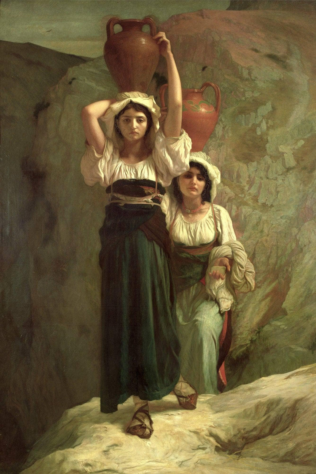 The girls of Alvito by Ernest Hébert — hand-painted cultural oil painting reproduction on canvas