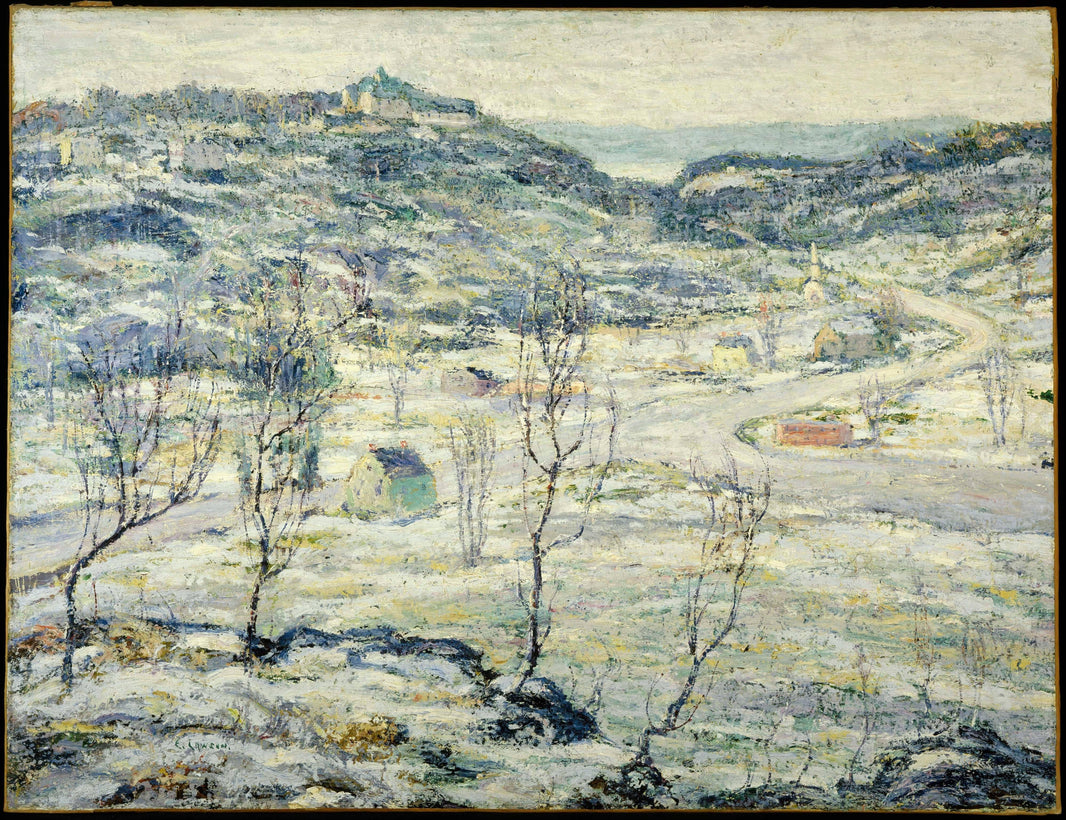Harlem Valley, Winter by Ernest Lawson — hand-painted landscape oil painting reproduction on canvas