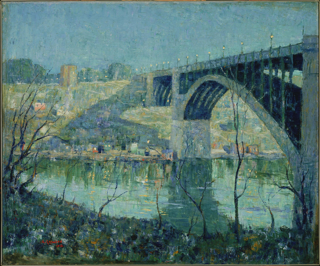 Spring Night, Harlem River by Ernest Lawson — hand-painted landscape oil painting reproduction on canvas