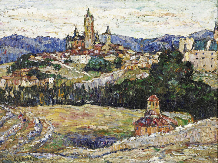 View of Segovia by Ernest Lawson — hand-painted landscape oil painting reproduction on canvas