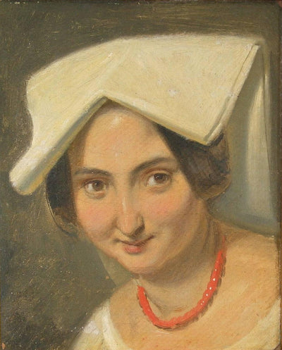 Portrait of a young Italian girl in home office