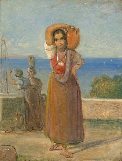 Young Italian woman at the well of Cocumella near Sorrento, Italy in dining room