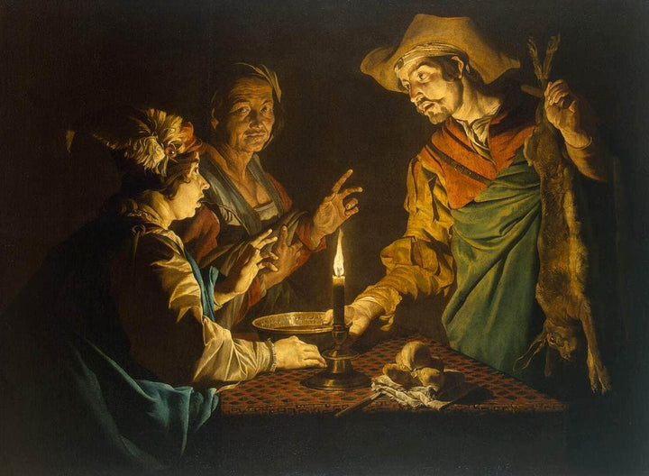 Esau and Jacob by Matthias Stom — hand-painted cultural oil painting reproduction on canvas