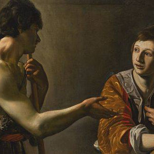 Esau selling his birthright to jacob for a pottage of lentils